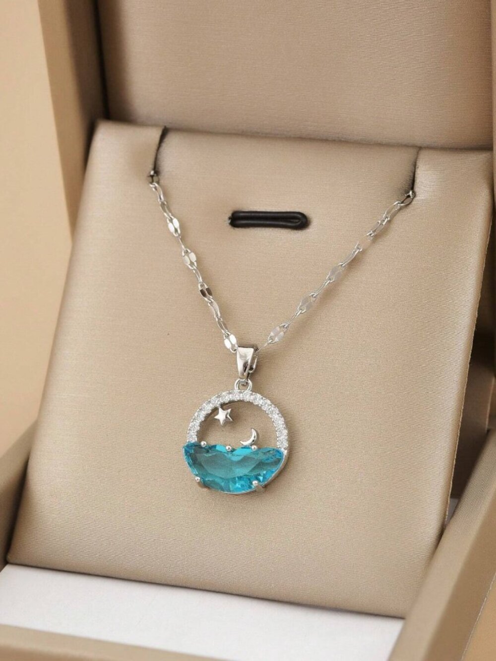 Ocean, star and moon Stainless Steel Women's Necklace